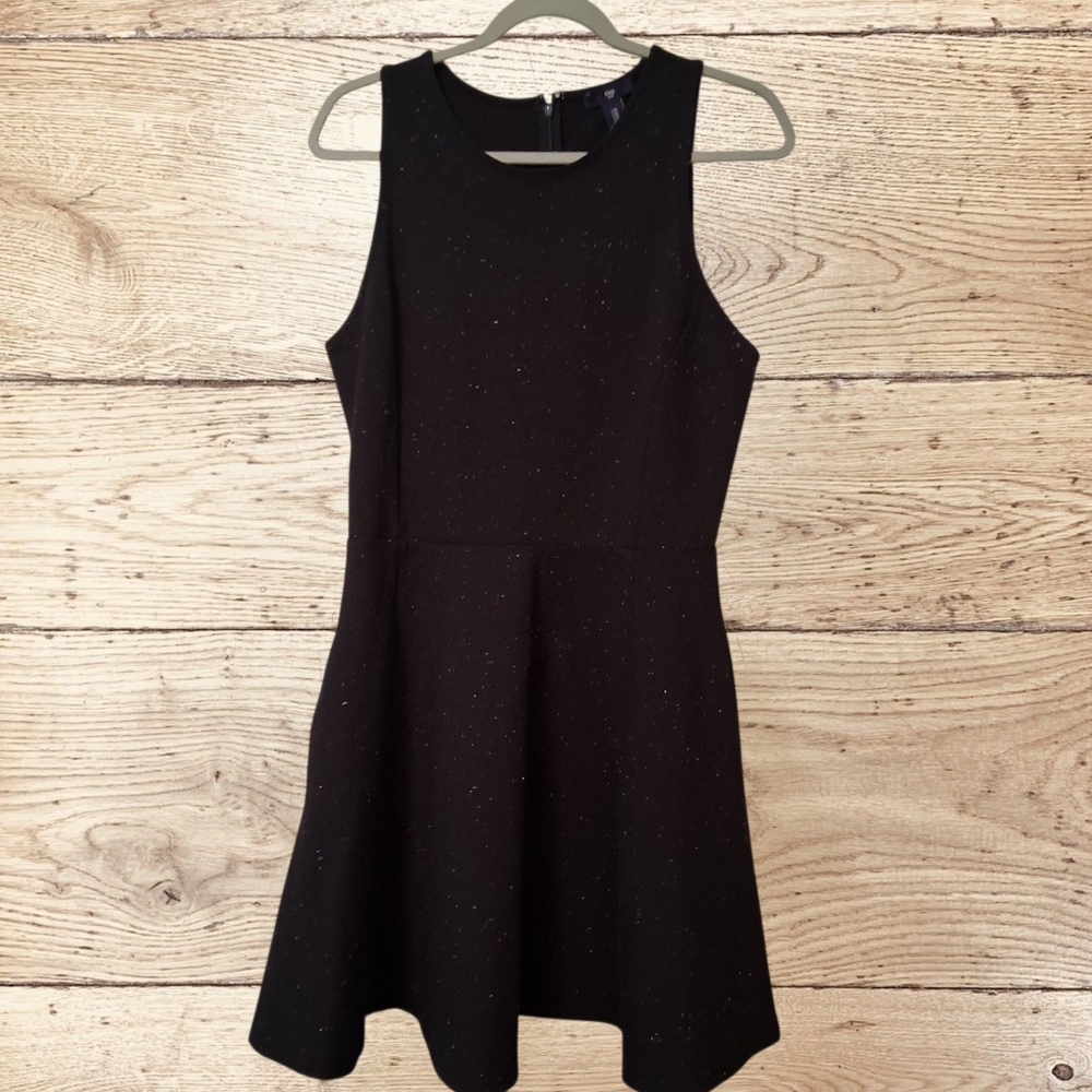 Gap Speckled Racer Back Skater Dress Size M Fit N Flare Pockets